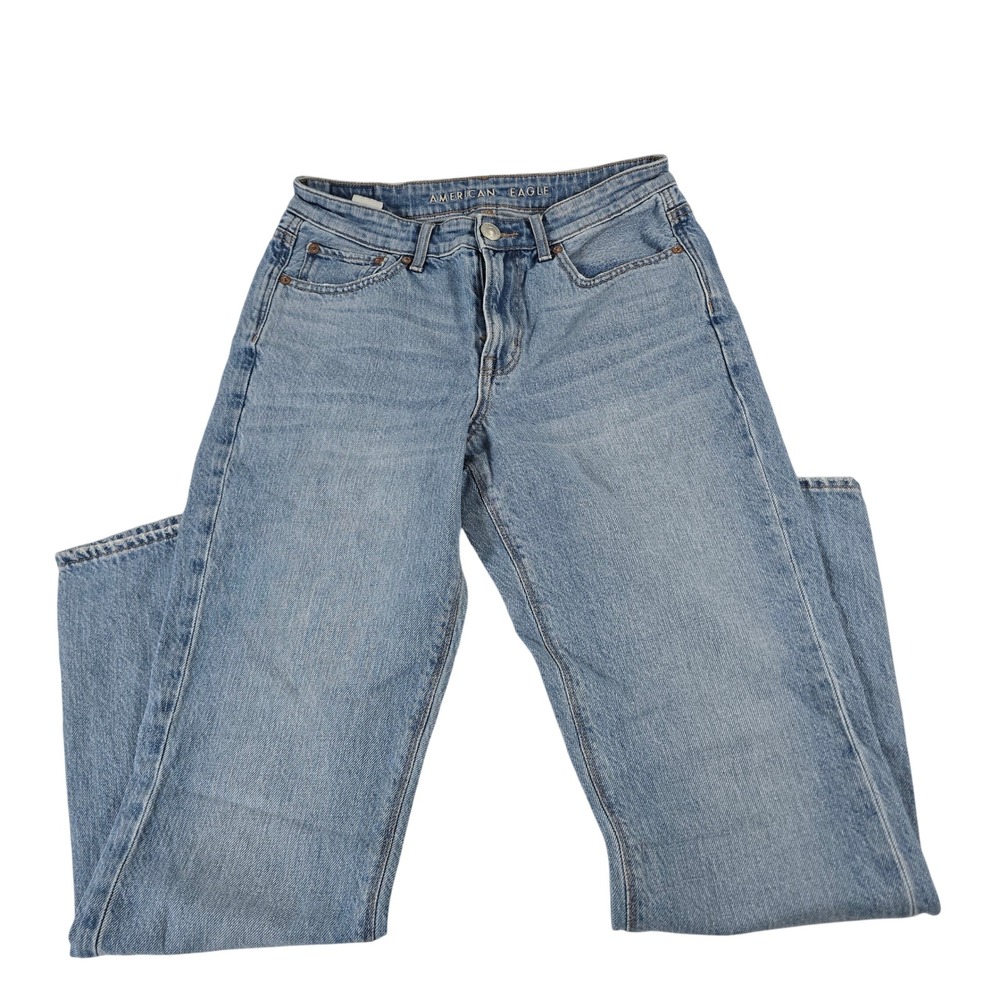 American Eagle Womens 90s Bootcut Light Wash Rigid Denim Jeans Size 6 Regular‎